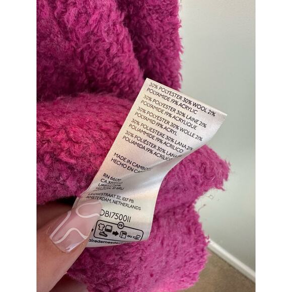 NWOT Free People Oversized Teddy Tunic Sweater Fuchsia -SML - Picture 10 of 10